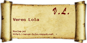 Veres Lola névjegykártya